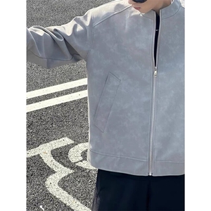 cleanfit美式皮衣外套男款春秋高级感痞帅飞行夹克高街短款棒球服图片