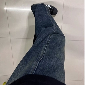现货 美式复古vibe风牛仔裤男潮牌炸街男直筒长裤痞帅WL7441-P48图片