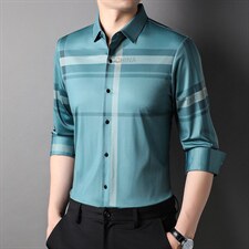 G9337男士2023秋季新款长袖衬衣青年修尖领衬衫休闲P55，男装衬衫，电商B360