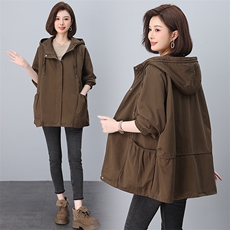 时尚保暖加绒派克服女宽松显瘦外套冬季新款韩版百搭长袖上衣，女装派克服，韩派