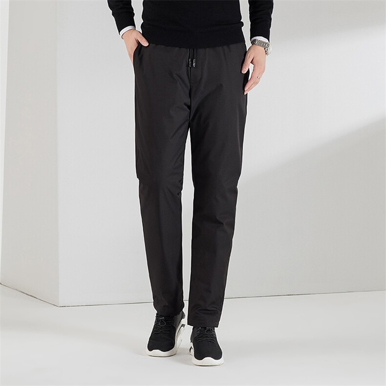 冬季羽绒裤外穿新款保暖宽松男裤中年商务休闲男士加厚白鸭绒裤子，男装棉裤，电商B212（原钱塘6029）