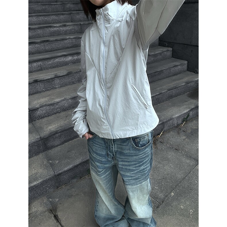 春夏款高品质冰感速干防晒服休闲户外运动外套透气弹力机能风夹克,男装防晒衣,电商A486