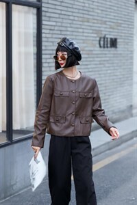 现货 小香皮衣,女装皮衣,C&B