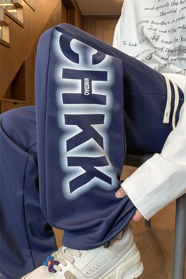 ！2025秋冬新款男士百搭卫裤学生直筒裤WK2056特P38加绒48,男装休闲裤,电商B220