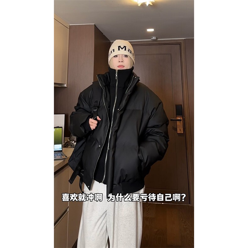 ！2025年冬季新款美式情侣棉衣港风假两件棉服M6708-P128,男装棉衣,星座307A