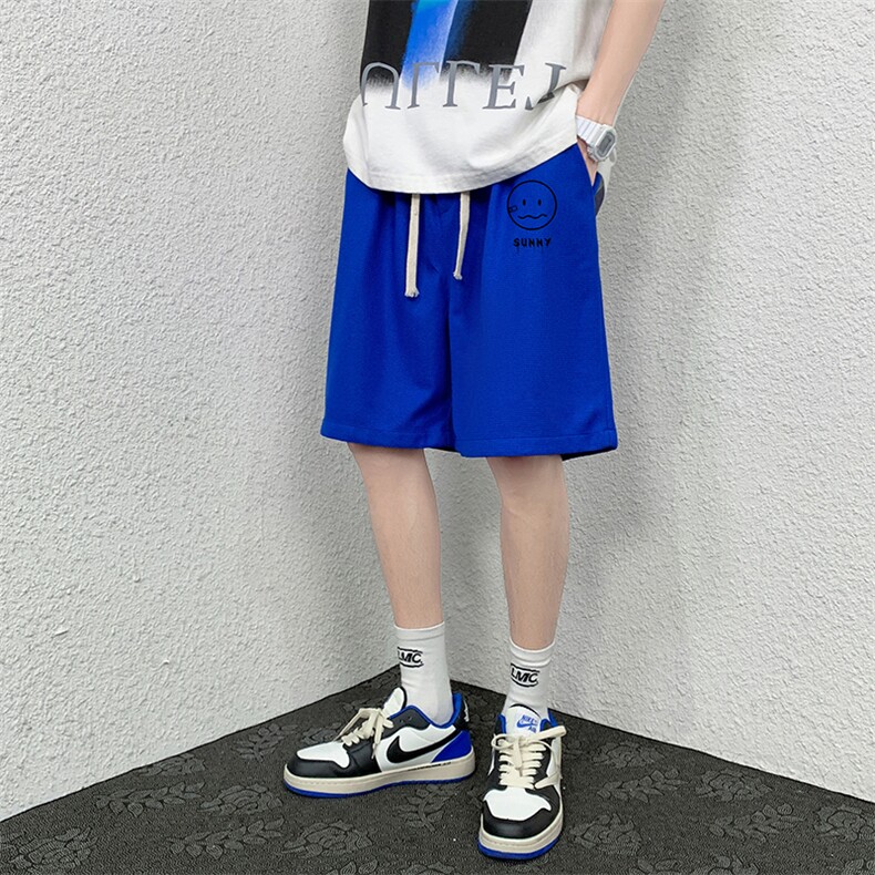 HD74072-P22华夫格短裤男大码宽松五分裤男直筒中裤,男装休闲裤,电商A040