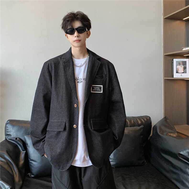 西装外套男士高级感痞帅潮牌宽松休闲日系复古小西服Z04/P145,男装西服套装,星座202