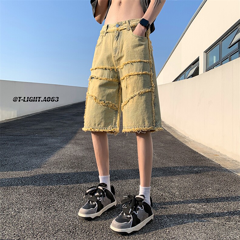 2023年夏季美式高街新款牛仔短裤五分裤货号DK65P55控价78图片