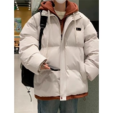 美式假两件保暖棉衣男冬季新款宽松百搭加绒连情侣棉衣TT13P85，男装棉衣，星座1013-5