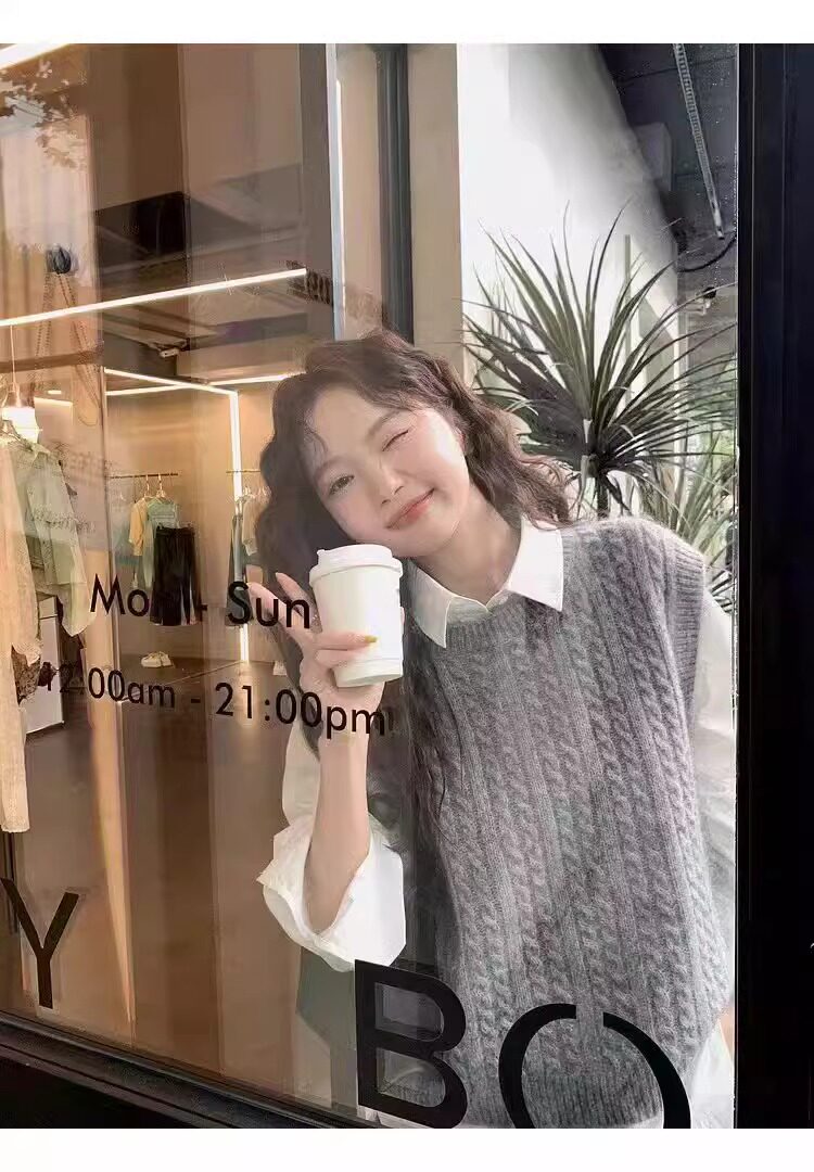 春季新款纯色背心软糯衫女士背心,针织衫/毛衣,解氏羊绒