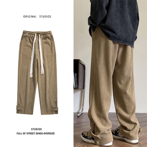 重磅粗条灯芯绒加绒加厚拉链休闲裤M~5XL XZ604-KG42JR-P65控78图片
