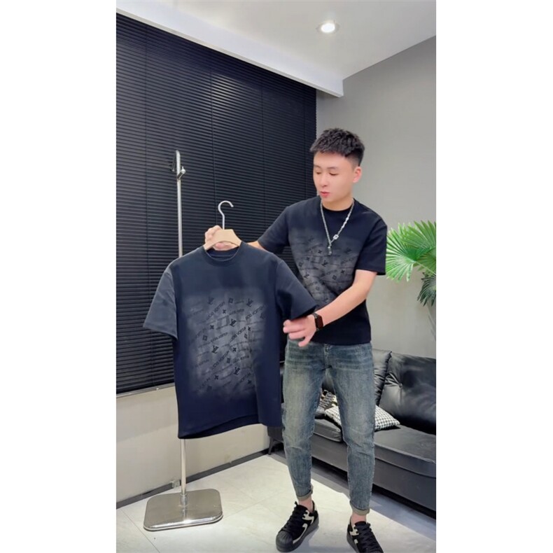 1506-1/T0171成品/P35重磅男士轻奢痞帅气质潮流碎花T恤时尚个性,男装T恤,星座1506-1