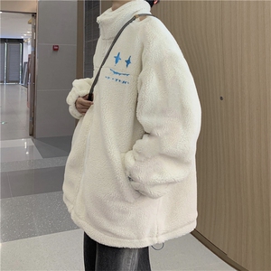 冬季大码男装棉衣加肥加大码胖子保暖棉服外套羊羔毛棉服加厚宽松图片