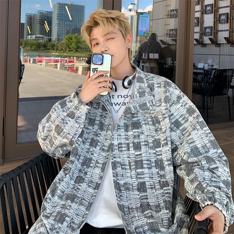 港风早秋美式高街潮牌小香风休闲情侣夹克外套XZ201-2JK1002，男装夹克，星座201-2