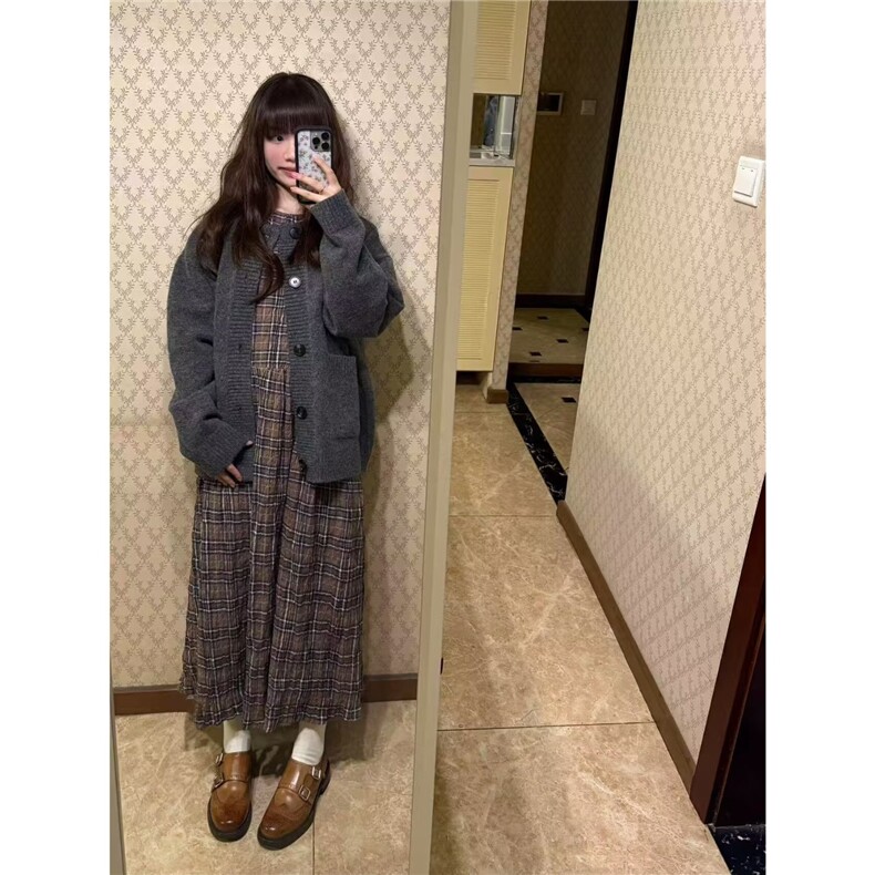 秋冬小立领深灰色摇粒绒设计款外套日系复古休闲保暖夹克,男装夹克,星座506A