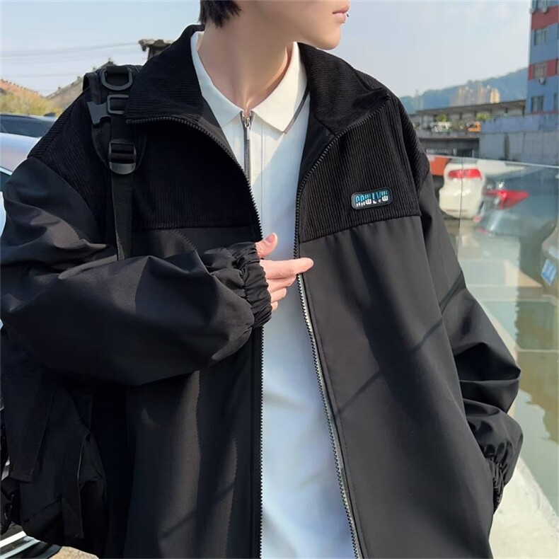 A324-P58春季日系复古外套男2024新款小众设计感拼接撞色夹克,男装夹克,星座512-6