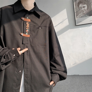 8XL-M 特大码风棉麻长袖盘扣亚麻刺绣衬衫男新中式CS510P65图片