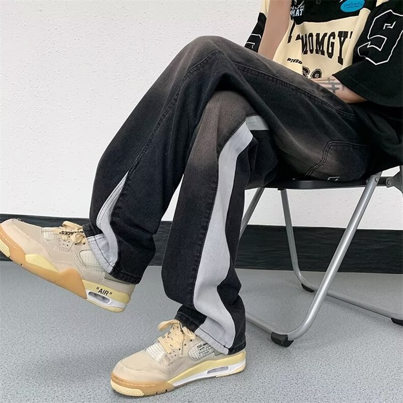青春流行ins男直筒水洗牛仔裤P46,男装牛仔裤,星座1116-2