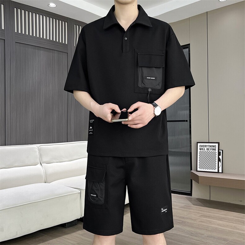 DT285-P55夏季时尚男士短袖衬衣短裤套装休闲,男装牛仔裤,星座507A（原星座306B-2）