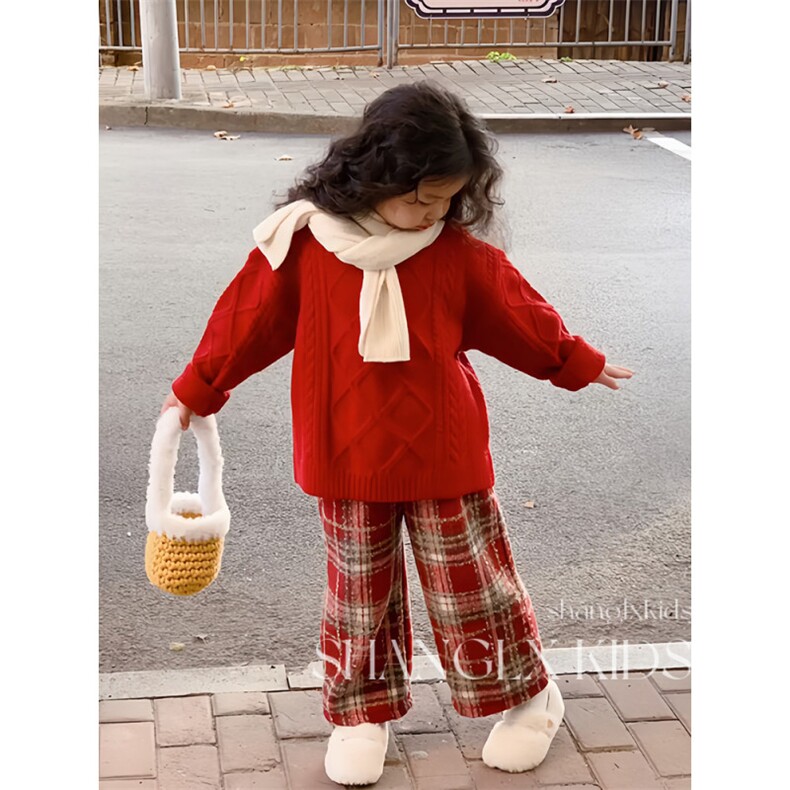 1506-1/MY47151/P49冬装宝宝圣诞主题红色毛衣女孩儿童新年衣服,男装针织衫/毛衣,星座1506-1