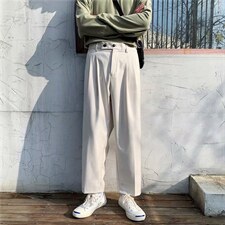 夏季坠感直筒西裤男薄宽松百搭韩版潮流休闲阔腿西装裤XK030-P35，男装西裤，星座1008-1