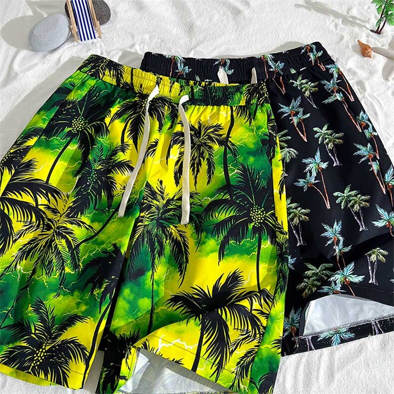 渐变抽绳短裤男夏季印花新款宽松休闲潮流百搭短裤DK005 P-25图片