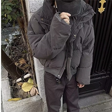欧美高街短款棉衣男款冬季高级感宽松加厚面包服美式立领棉服外套，男装棉衣，星座506A