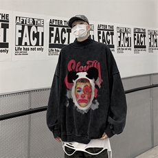 水洗做旧加绒加厚卫衣男23冬高领头像印花打底衫XZ514-2-X58-P78，男装T恤，星座514-2(原B239)