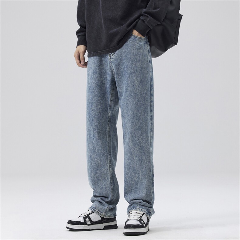2026春季款美式牛仔裤男直筒宽松高街潮牌阔腿休闲长裤子DY95-P60，男装牛仔裤，电商A178-1