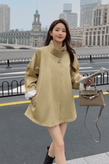 卡其色休闲短款风衣外套女2025春季新款高级感时尚炸街斗篷大衣潮，女装风衣，浙宝276（原081）