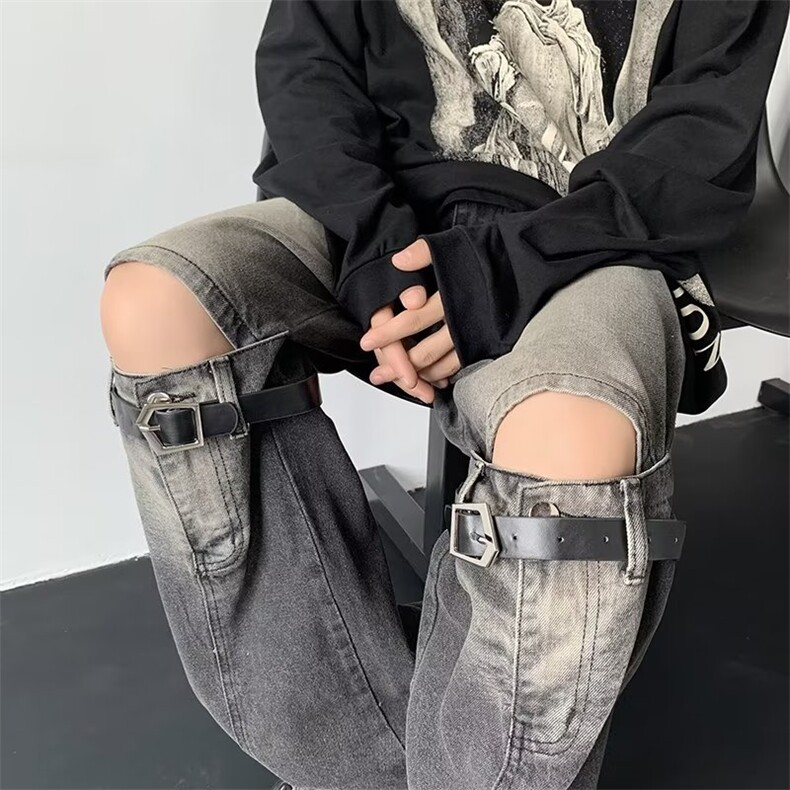 水洗复古蓝牛仔裤男美式高街潮流直筒 N8860 P60图片