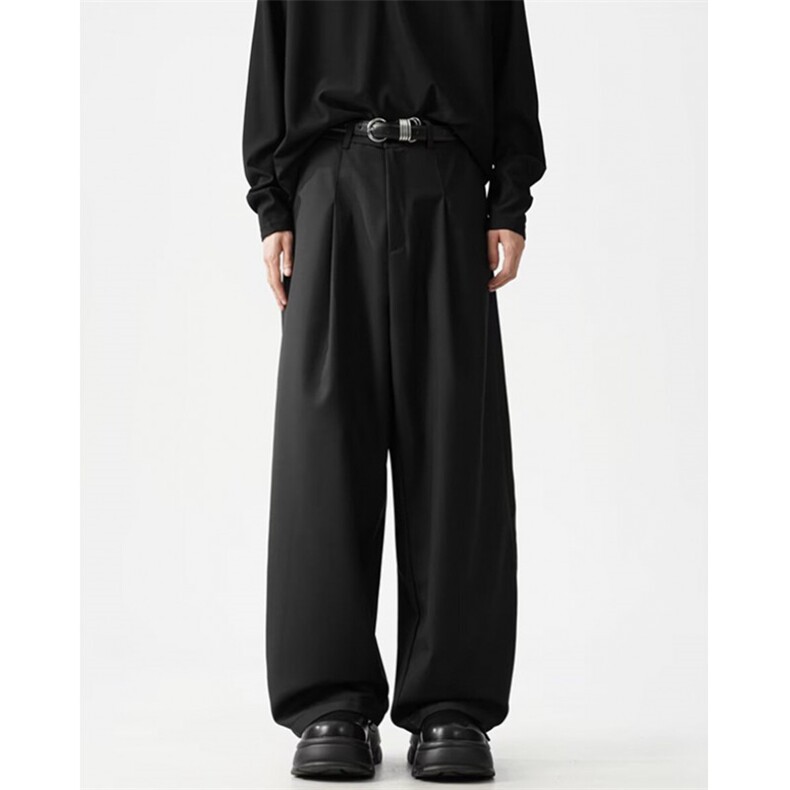 新款宽松休闲裤男韩版百搭裤子秋季薄款坠感阔腿拖地长裤XF31,男装休闲裤,星座1116A（原606A-3）
