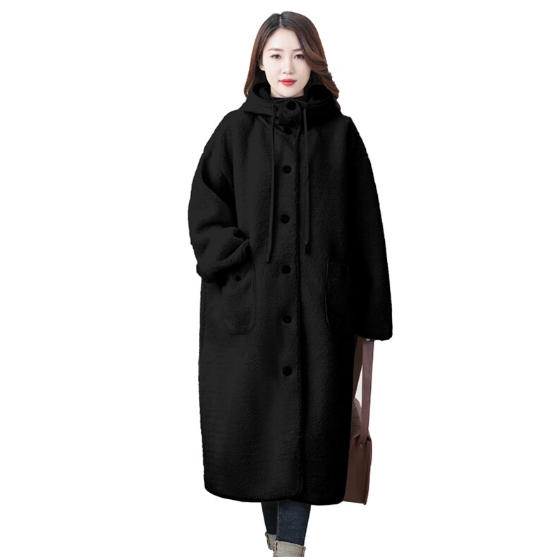 独特超好看白色连帽皮毛一体大衣女冬季2024新款长款羊羔毛厚外套,女装皮草,凯瑟曼