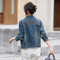 牛仔外套女新款2024年春秋季韩版设计感气质洋气小个子百搭上衣，女装牛仔外套，江南女神