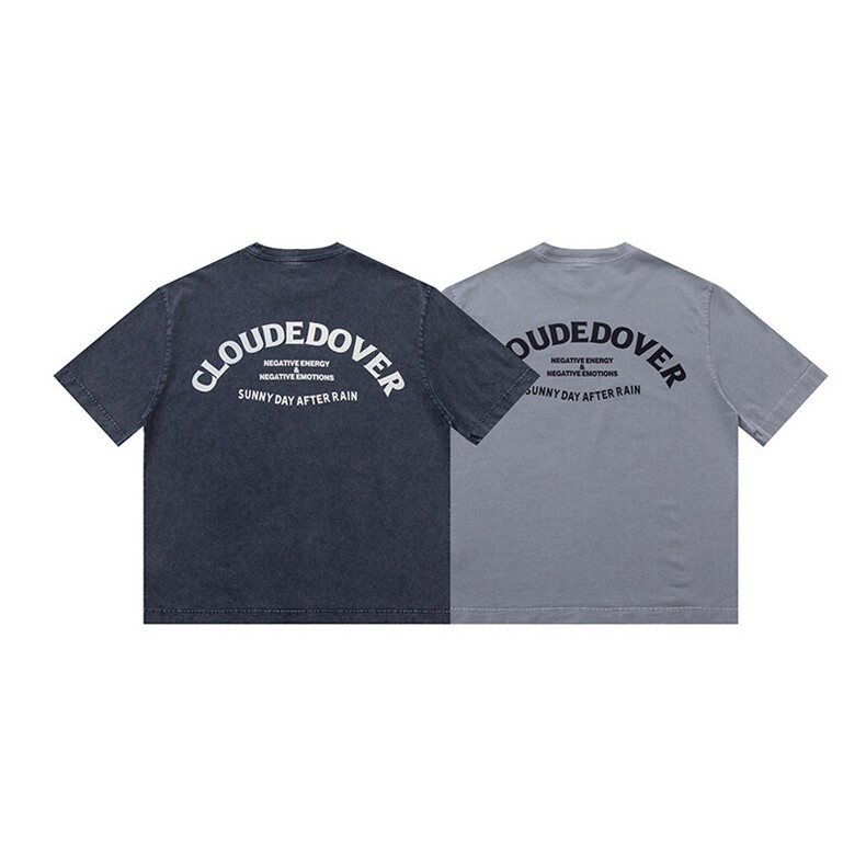 PL1252300克重磅洗水基础英文印花T恤，男装T恤，电商基地S002