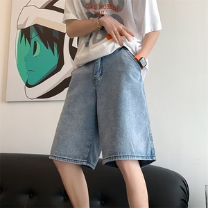 时尚~夏季短裤牛仔裤时尚简约五分裤男夏季休闲宽松百搭中裤图片