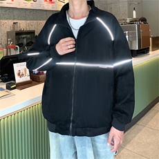 Wt187-P60秋季新款鹿皮绒反光拉条夹克，男装夹克，星座1501-1