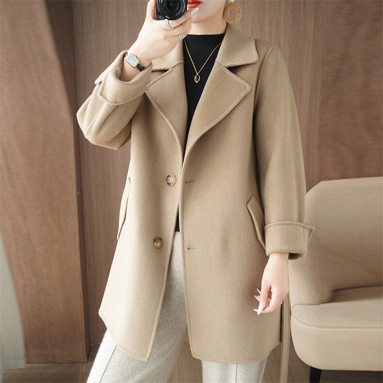 2025年秋季百搭新款女士大衣，女装双面呢大衣，乾庄羊绒