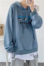 703-W7233秋季情侣卡通印花连帽套头卫衣，男装卫衣，星座703