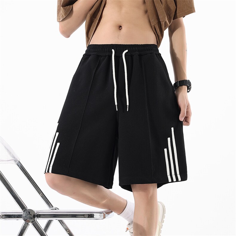 夏季五分裤短裤创意测竖条设计款休闲时尚卫裤潮25XD23068特批35，男装休闲裤，电商A042