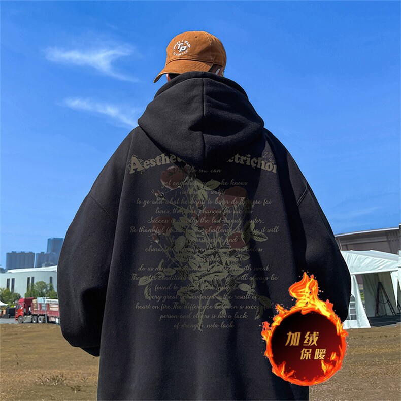 500克重磅秋冬美式加绒加厚卫衣外套 DL285常规特P35绒特P40图片