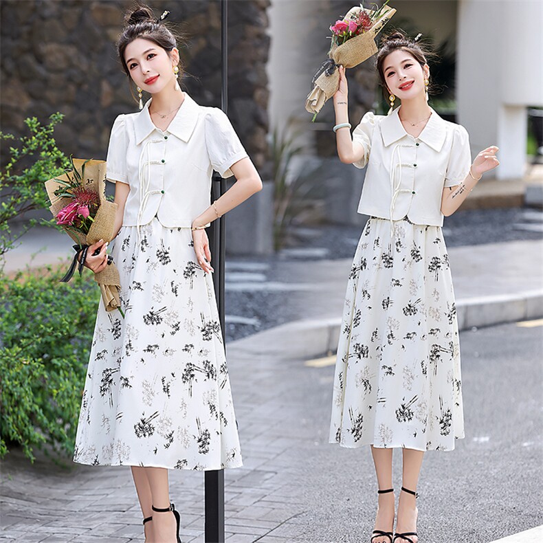 2026夏季新款气质百搭两件套女装中式小香风套装裙，女装套装/套裙，尚洛菲