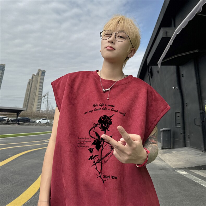 麂皮绒背心坎肩男T恤美式港风潮JB420-特P19控38,男装背心/马甲,电商B370