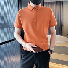 15色主推款2025新色多色短袖T恤翻领光板纯色Polo衫T0257-特P40，男装T恤，电商D342