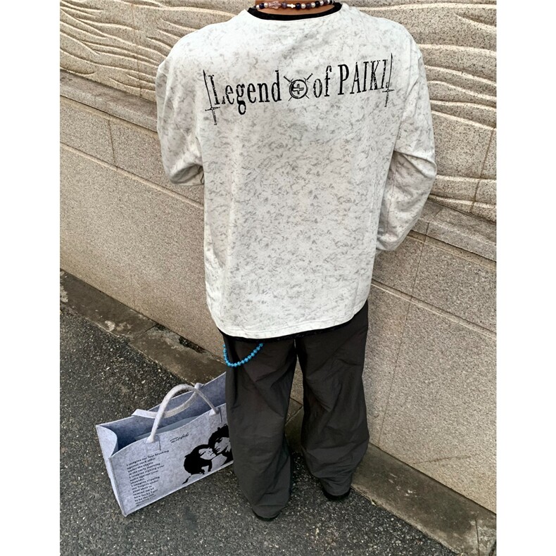 假两件卫衣男女同款春秋新款骑士古堡印花宽松长袖T恤,男装T恤,星座506A