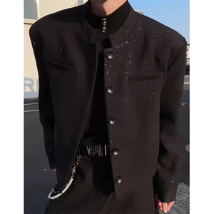 美式vintage西服男秋季大码痞帅西装高街百搭宽松外套 XZ19图片