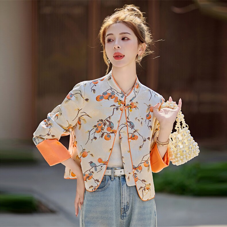 水衣源2720款（柿柿如意）新中式提花短款外套女,女装短外套,水衣源