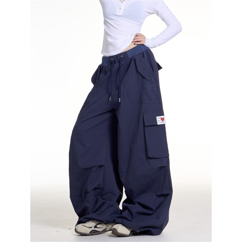 AK1844-P60美式褶皱抽绳直筒伞兵工装裤速干休闲裤，女装休闲裤，星座617A-2