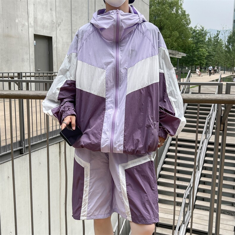 夏季连帽夹克衫防晒服套装运动风时尚防晒衣男XZ514-2-1612-P98,男装防晒衣,星座514-2(原B239)