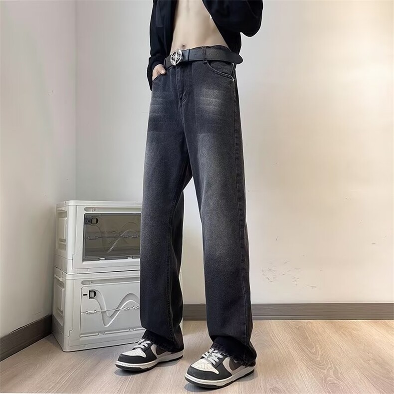 美式高街vibe拉链设计感裤子春季微喇叭牛仔裤KA18 P40图片